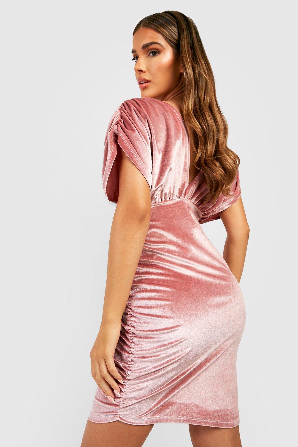 Boohoo velvet sale dress